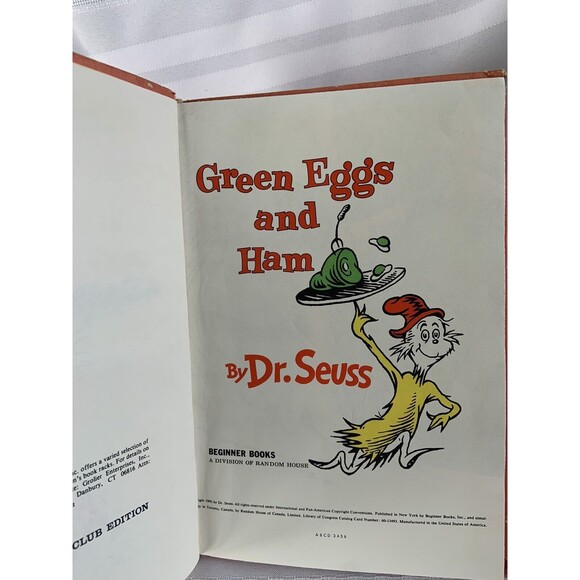 Green Eggs and Ham Dr. Seuss Vintage  1960 Hardcover Grolier Book Club Edition - Picture 7 of 10